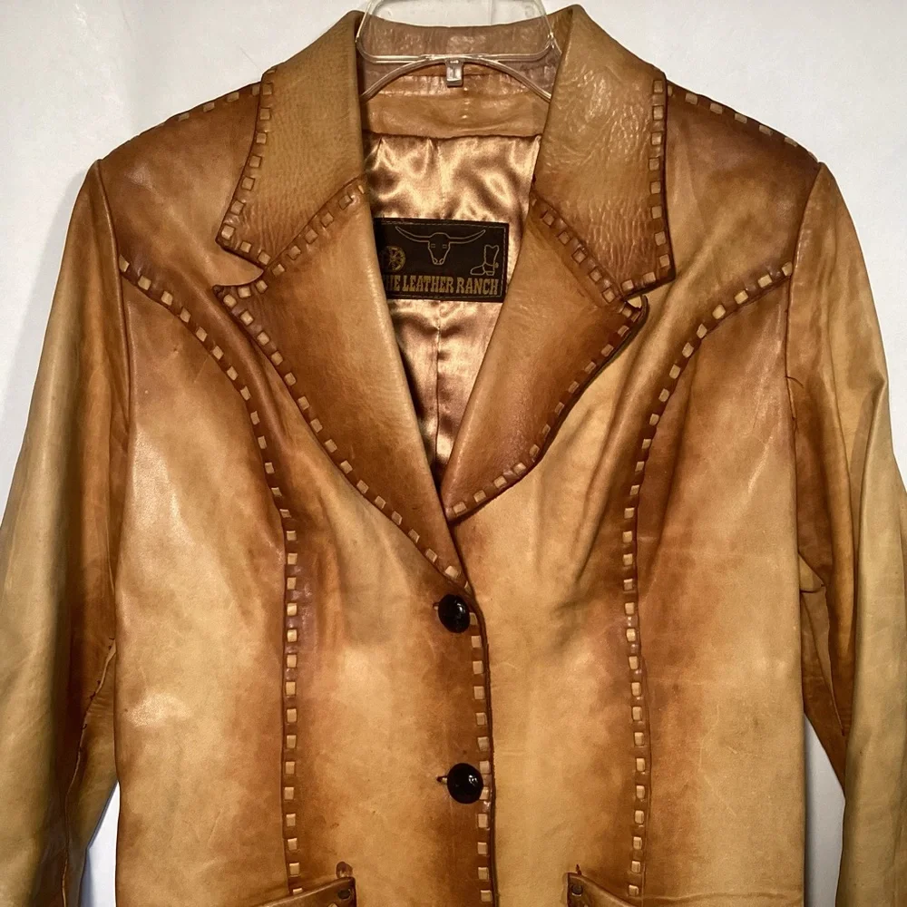 Vintage The Leather Ranch Western Leather Jacket Women’s size medium - Picture 2 of 16